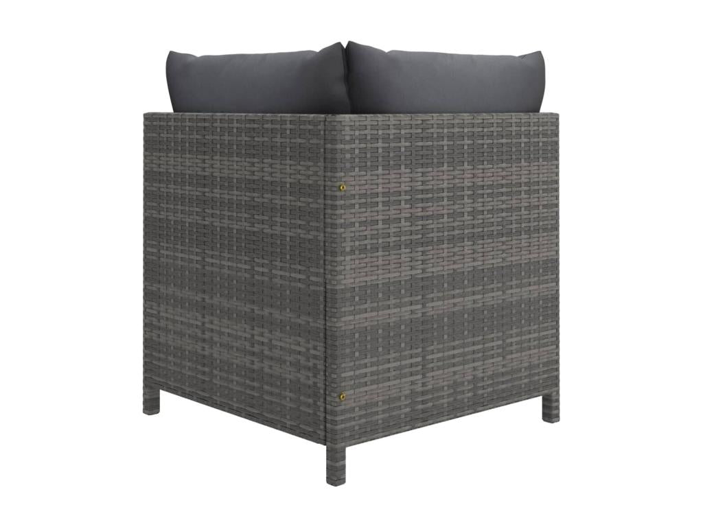 Salon de jardin 9 pcs avec coussins Résine tressée Gris DBDB77436