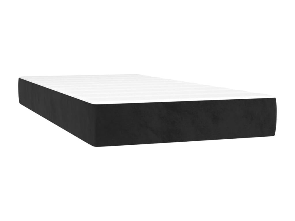 Lit à sommier tapissier avec matelas Noir 90x190 cm Velours HOZQ61195