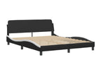 Lit avec matelas noir et blanc 160x200 cm similicuir MYDN26338