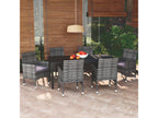 Mobilier à dîner de jardin et coussins 7pcs Résine tressée Gris EPBY50635