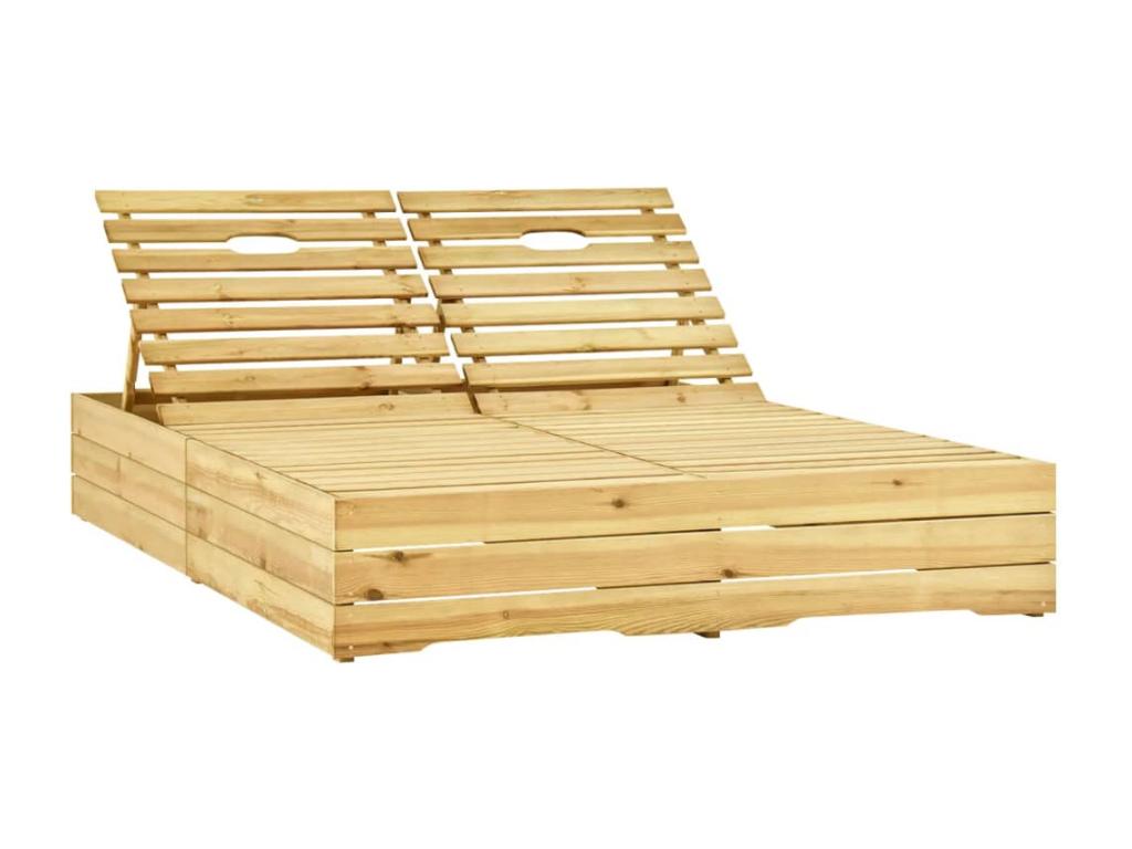 Chaise longue double avec coussins Bois de pin imprégné VYUS10680
