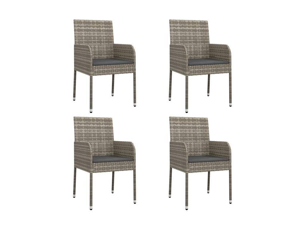 Ensemble de salle à manger de jardin 5 pcs avec coussins Gris 2 NWNS17551
