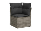 Salon de jardin avec coussins 14 pcs gris résine tressée FHDB24825
