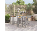Ensemble de bar jardin 5 pièces gris poly rotin/bois massif Decohaute IPFT80466