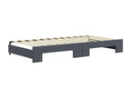 Lit de jour et gigogne et matelas gris foncé 100x200 cm velours CQSE76631