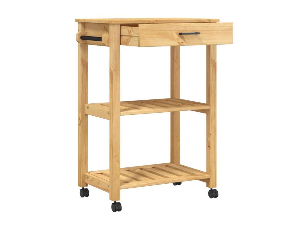 Chariot de cuisine Domopure 60x40x90 cm bois massif de pin RBKV75373
