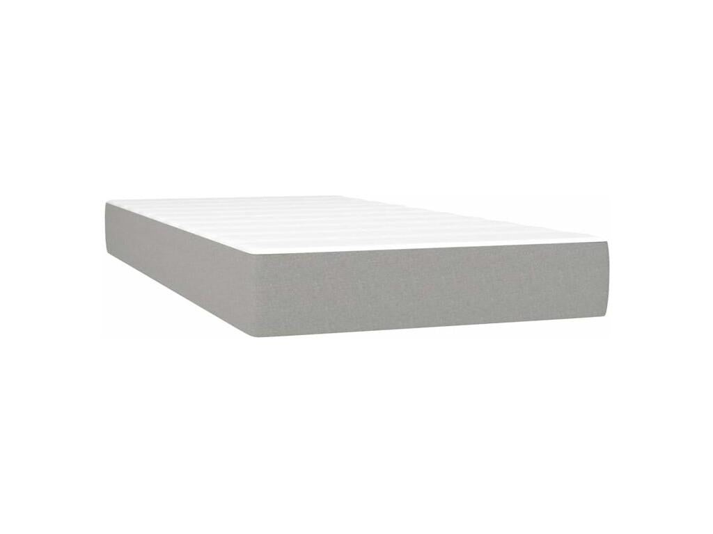 Sommier à Domopure de lit avec matelas Gris clair 90x200 Tissu RZJK57808