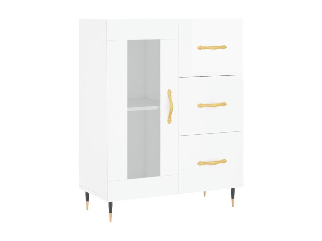 Buffet Blanc brillant 69,5x34x90 cm Bois d'ingénierie WYJI89292