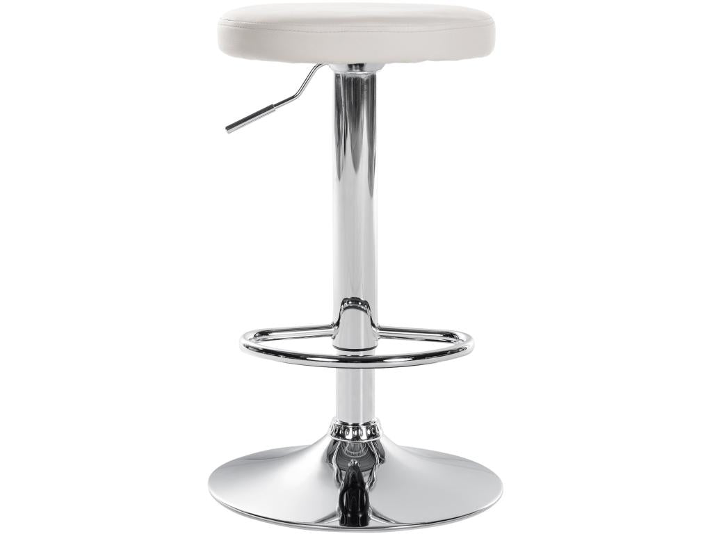 Lot de 2 Tabourets de bar - Similicuir / Métal - Blanc - Ponte ZCZD15128