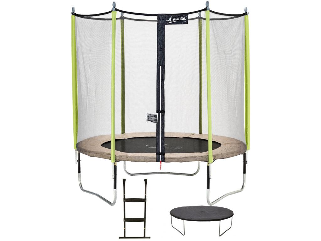 Decohaute - Trampoline de jardin 244 cm filet de sécurité échelle bâche de protection JUMPI Decohaute/Vert 250 CEFW45032