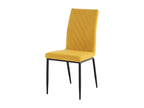 Chaise confort Decohaute – Tissu matelassé et pieds métal noir pour intérieur moderne-Couleur Jaune moutarde WGDV80759
