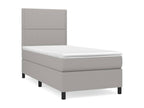 Lit à sommier tapissier avec matelas Gris clair 90x200 cm Tissu QNQD00816