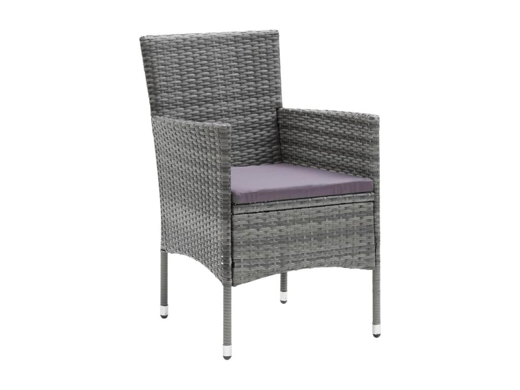 Mobilier à dîner de jardin et coussins 7pcs Résine tressée Gris EPBY50635