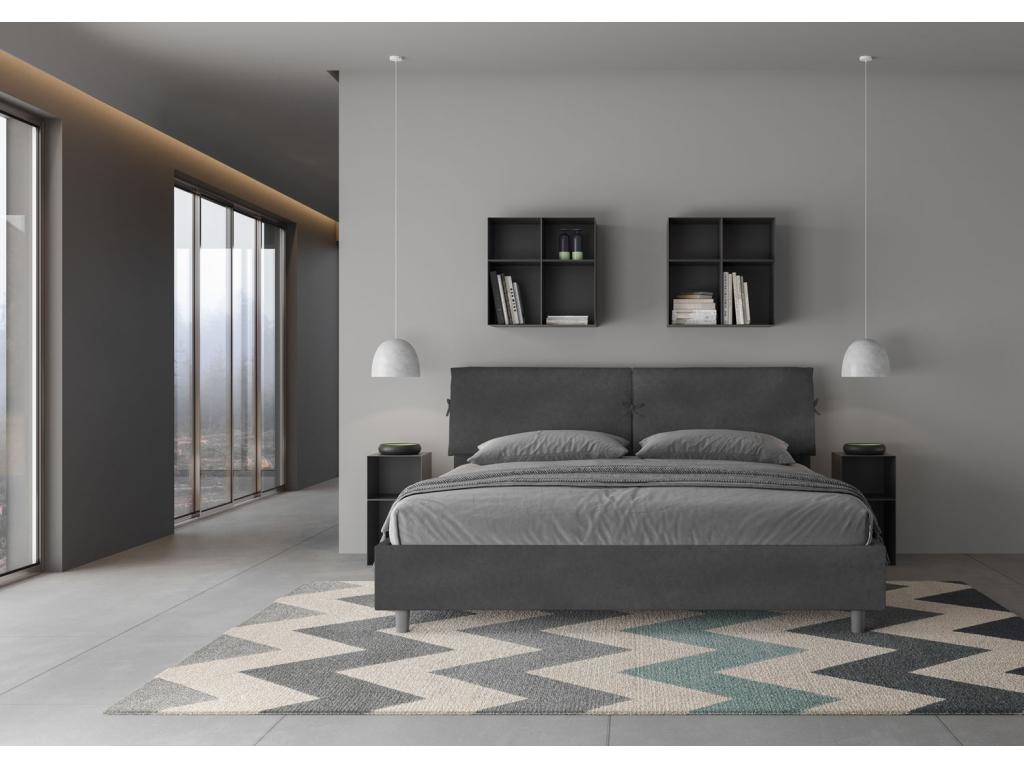 Lit Decohaute taille coffre rembourré 180x200 microfibre gris Decohaute PLGK83942