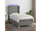 Sommier tapissier avec matelas et LED Gris foncé 90x200cm Tissu RBPO13211