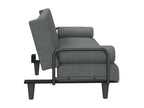 Canapé-lit avec accoudoirs gris foncé tissu ZFMG27919