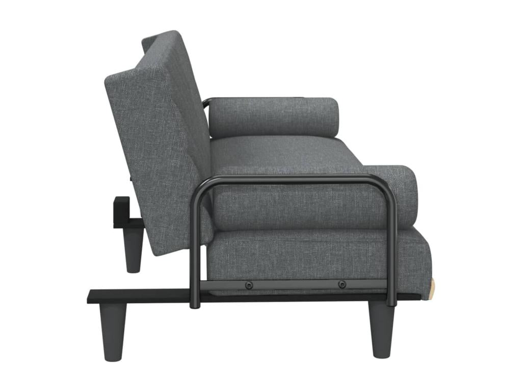 Canapé-lit avec accoudoirs gris foncé tissu ZFMG27919