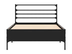 Cadre de lit noir 100x200 bois d'ingénierie et métal AAFW00717
