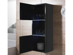 Vitrine pour Salon Salle à manger en Noir avec LED 40x29x126cm Decohaute V3 FITG31735