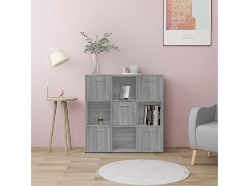 Bibliothèque Decohaute gris 90x30x90 cm Bois d'ingénierie SFYH08698