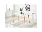 Decohaute - Ensemble Salle à Manger Moderne - Table Blanche 4 Chaises Blanches - Design Scandinave SLSG15869