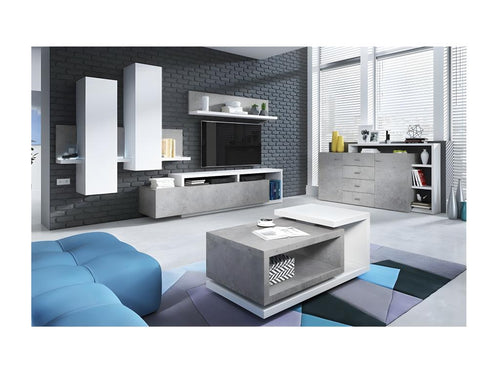 Buffet avec étagère intéDecohautee collection Decohaute 180cm- Coloris Gris et blanc- Style design QHRT99853