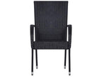 Chaises empilables d'extérieur lot de 4 Résine tressée Noir RGRH76462