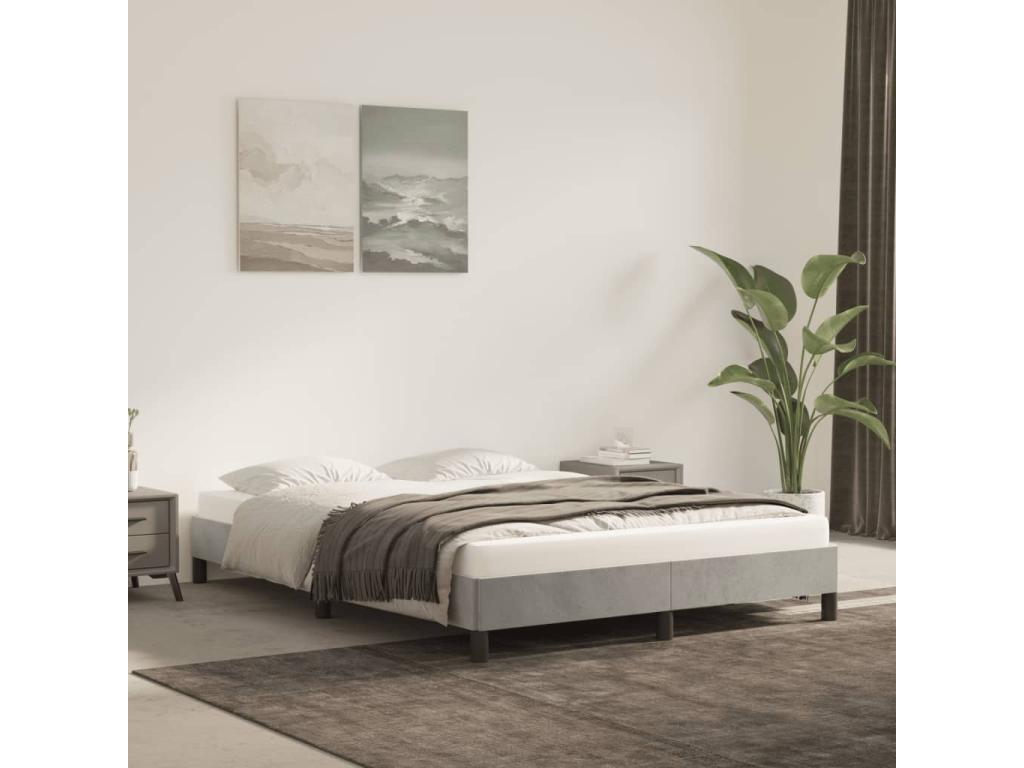 Cadre de lit Gris clair 140x200 cm Velours PXTB42091
