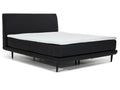 Lit boxspring 160x200 velours noir sommier et matelas inclus Decohaute HRFS90321