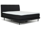 Lit boxspring 160x200 velours noir sommier et matelas inclus Decohaute HRFS90321