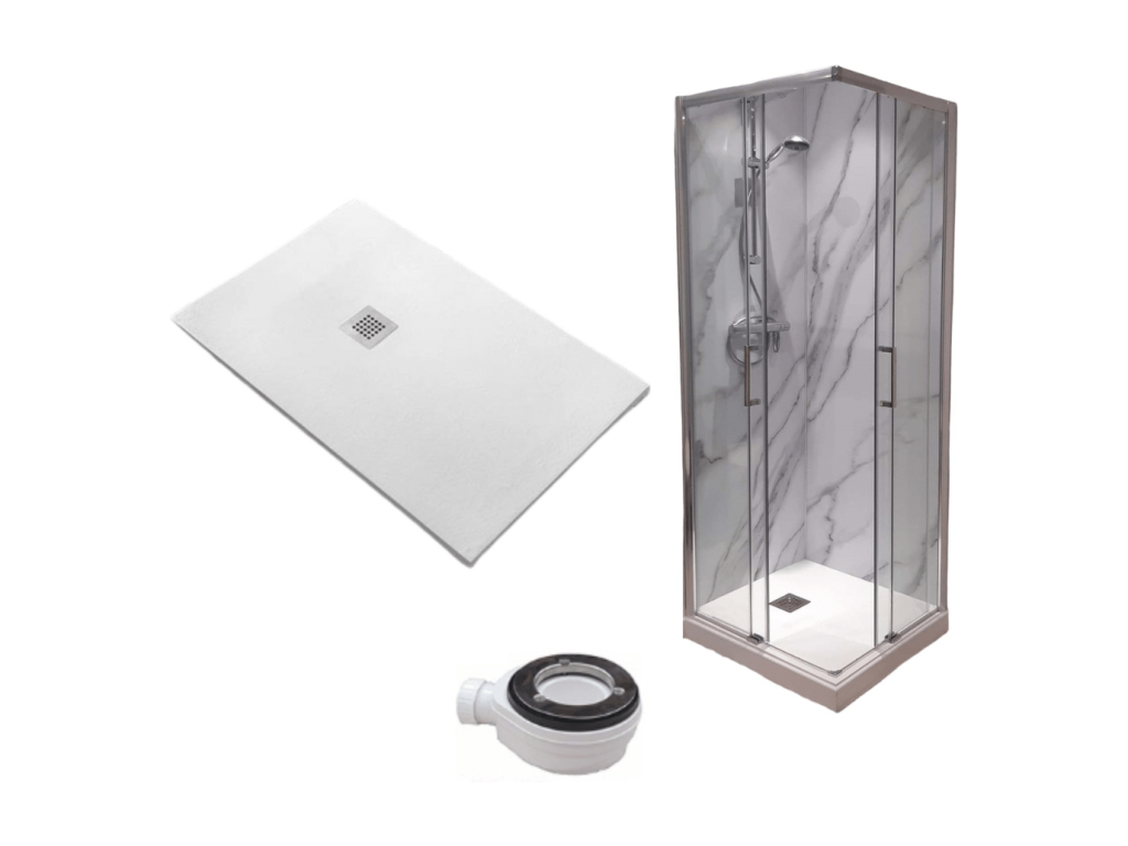 Receveur de Douche 70x110 cm Ligne Decohaute Extra Fin Blanc Cabine de Douche 70x110 cm Haut 200 cm Avec Ouverture d'Angle GPAA08539