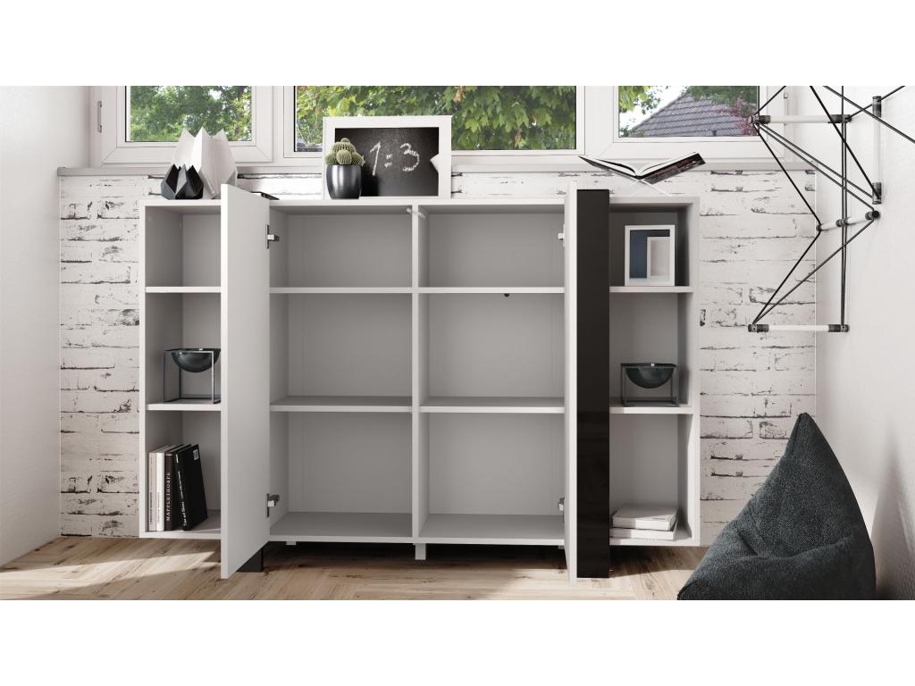 Meuble Blanc Mat Et Aspect Chêne lxhxp 149x101x34 Cm DSLD23517