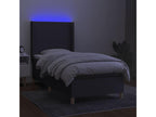 Sommier tapissier avec matelas et LED Gris foncé 90x200cm Tissu RBPO13211
