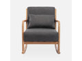 Fauteuil à bascule design en bois et tissu- 1 place- rocking chair scandinave- gris foncé MRJN91983