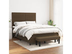 Lit à sommier tapissier avec matelas Marron foncé 140x190 cm LLJJ97183