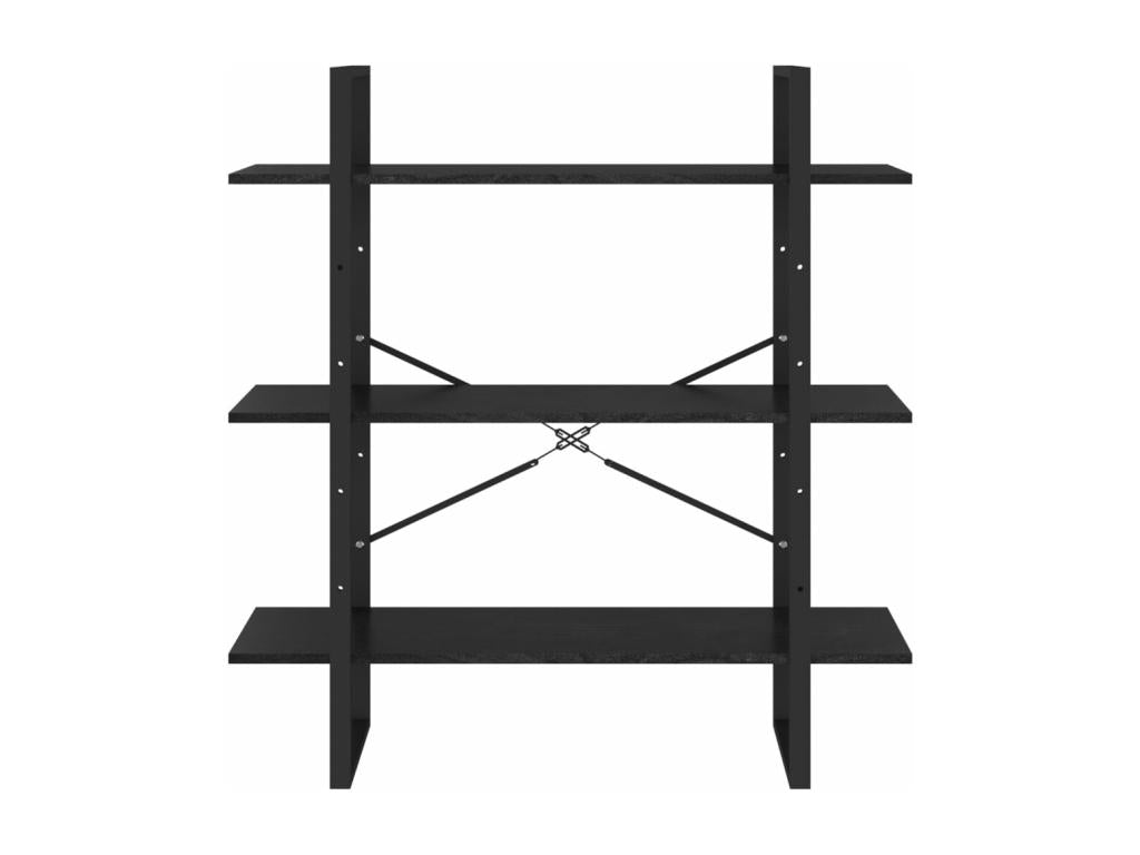 Bibliothèque à 3 niveaux Noir 100x30x105 cm Bois de pin massif MYNC93499