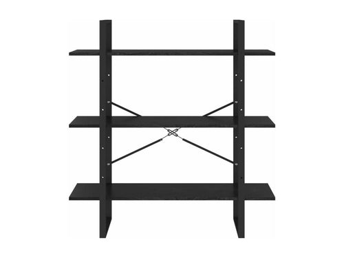 Bibliothèque à 3 niveaux Noir 100x30x105 cm Bois de pin massif MYNC93499
