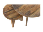 HIGH HEELS - Set de 2 tables basses rondes en bois de manguier VTQV39961