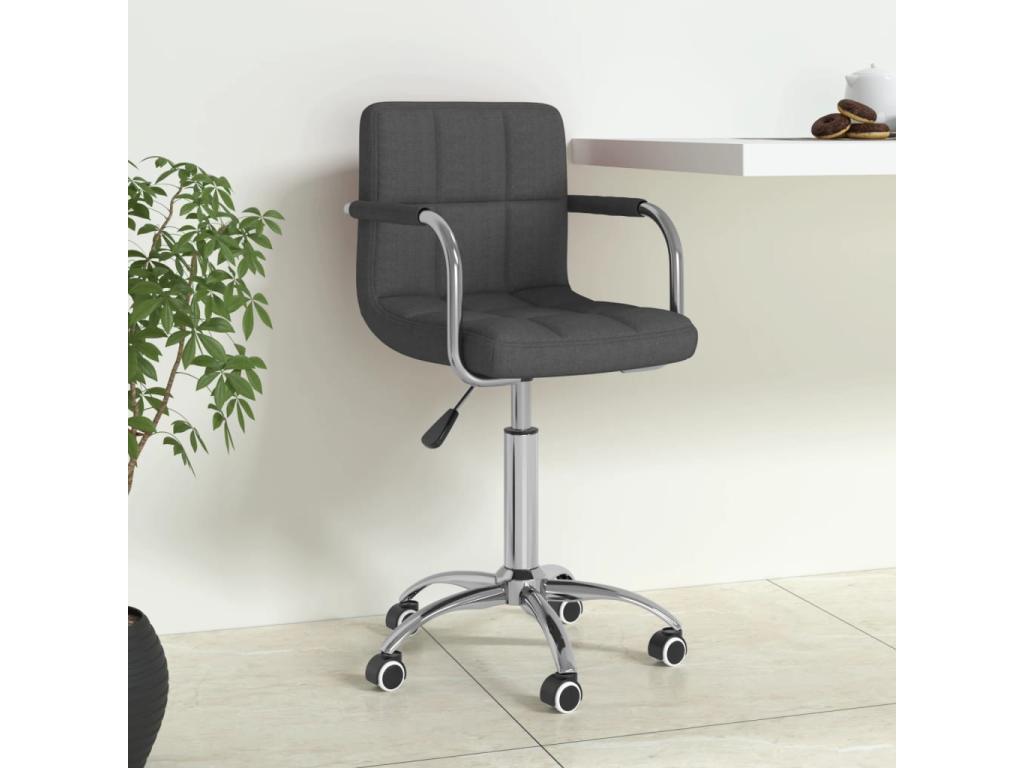 Chaise pivotante de bureau Gris foncé Tissu SKQR87015