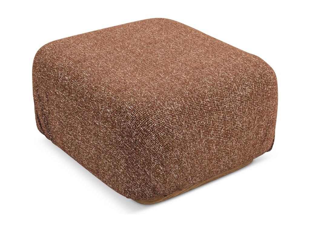 Pouf en tissu texturé - terre cuite - Decohaute HCQU62402