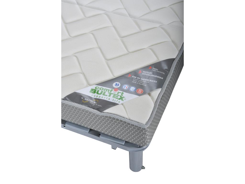 Banquette BZ tissu 140x200 matelas Domopure 15cm Domopure-Couleur Gris foncé EMPF94544