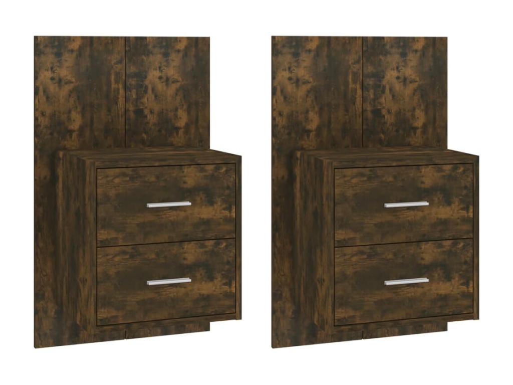 Tables de chevet murales 2 pcs Chêne fumé FTAE16202