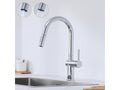 Mitigeur de Cuisine Douchette Extractible Decohaute avec 2 Fonctions Robinet de Cuisine Rotatif à 360 Acier Inoxydable Eau Froide et Chaude Chromé RHNQ80622