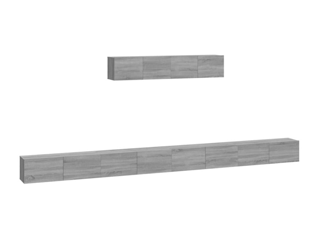 Ensemble de meubles TV 6 pcs Decohaute gris Bois d'ingénierie YHWO16209