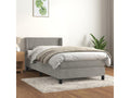Lit à sommier tapissier et matelas Gris clair 100x200cm Velours FDOA16312