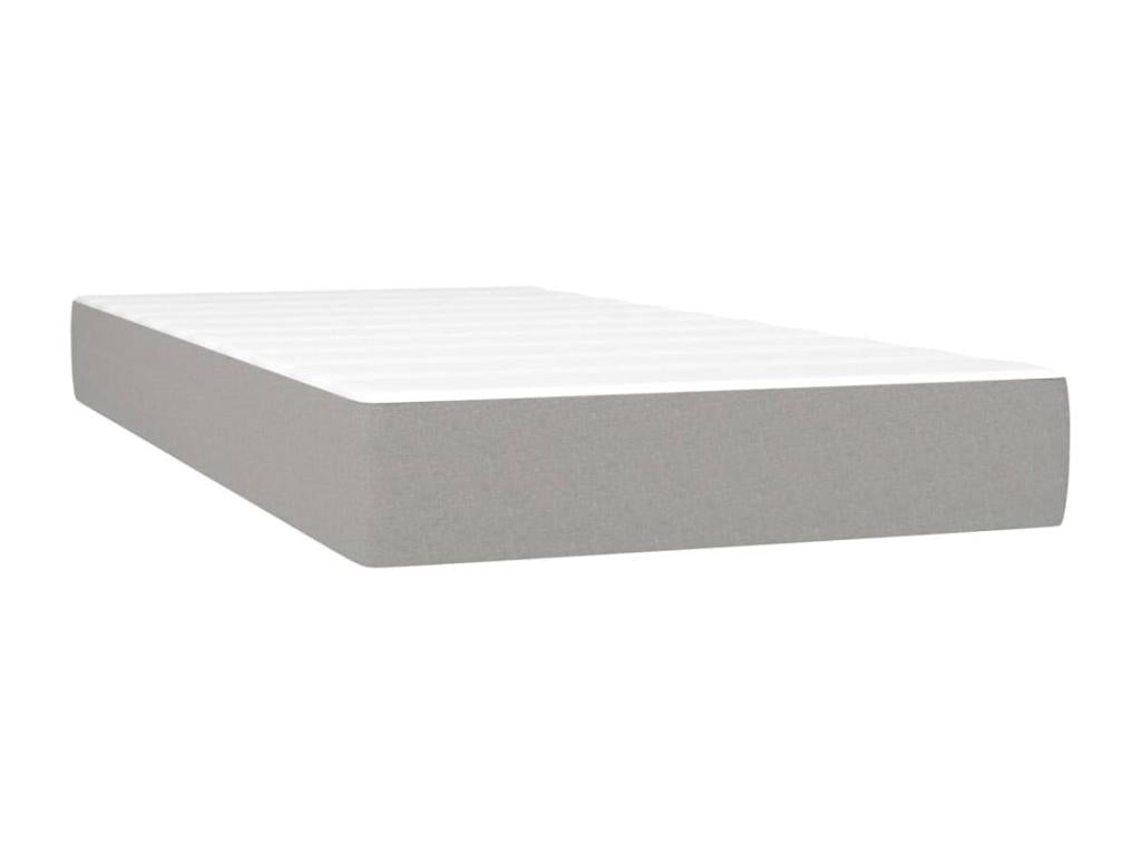 Lit à sommier tapissier avec matelas Gris clair 100x200cm Tissu OQEF14931