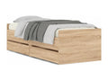 Cadre de lit avec tiroirs chêne Domopure 75x190 cm QEFB92795