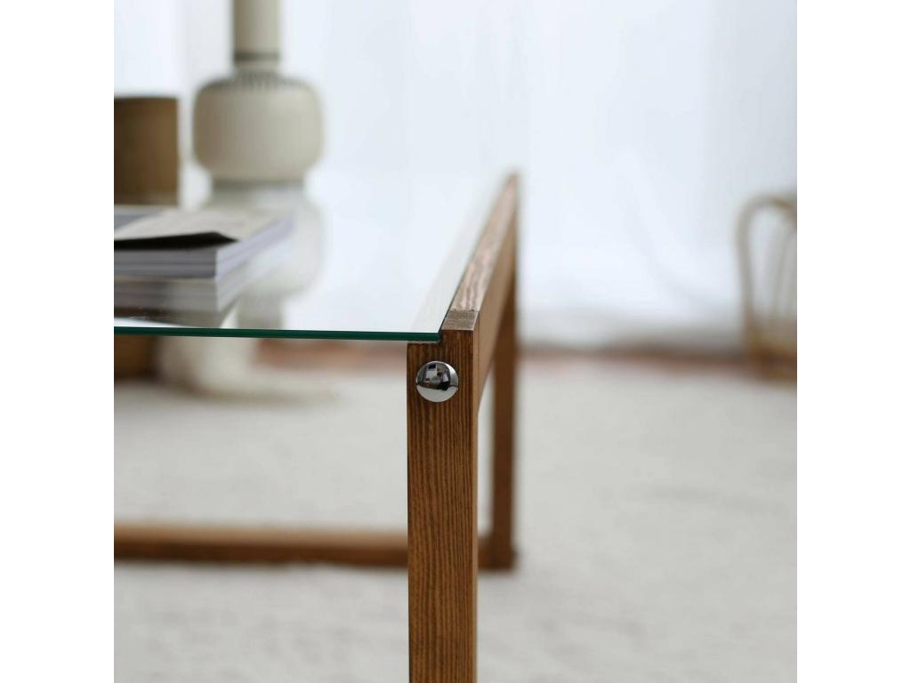 Table basse Decohaute Table basse Porte-revues pour canapé Etagère de salon 85x55h40 cm Chêne JCOB46123