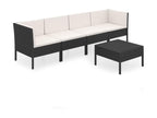 Salon de jardin 5 pièces avec coussins Résine tressée Noir WPUV03136
