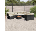 Salon de jardin 12 pcs avec coussins noir résine tressée WQDW24357